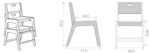 Lis Dining Chair - Dimensions: 52 x 41 x 33 (cm)